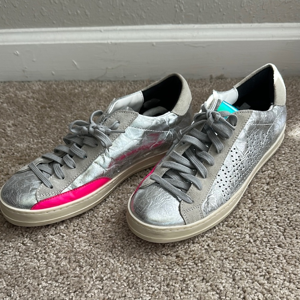 P448 Silver and Pink Sneakers